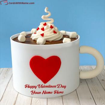 Best Easy Hot Chocolate Valentine Cake For Lovers With Name Editor