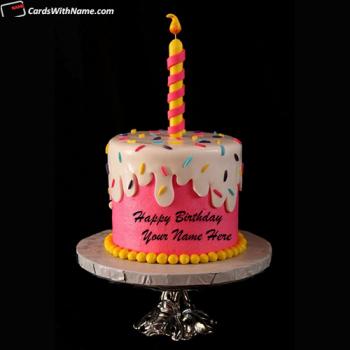 Candle Name Edit Birthday Wishes Cake For Kids