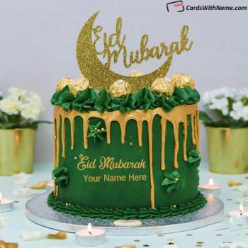 Eid ul fitr Card Cake Greetings Free Download With Name