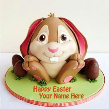 Happy Easter Bunny Cake With Name Edit