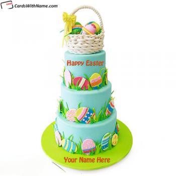 Happy Easter Day Message Cake With Name Edit