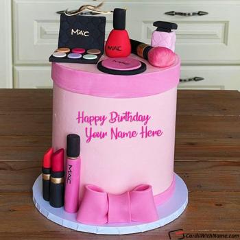 Pretty Pink Birthday Cake For Young Lady With Name Edit