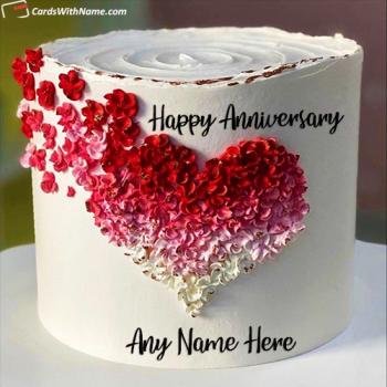 Special Happy Anniversary Cake Wishes For Couple With Name Editing
