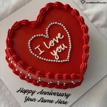 Special Happy Anniversary Cake with Name for Husband