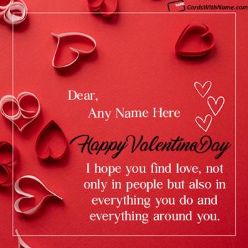 Sweet Happy Valentine Day Wishes With Name Edit