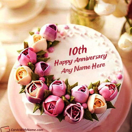 10th Anniversary Cake With Name Editing Online