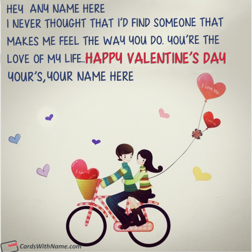 Beautiful Valentine Wishes For Girlfriend With Name Maker