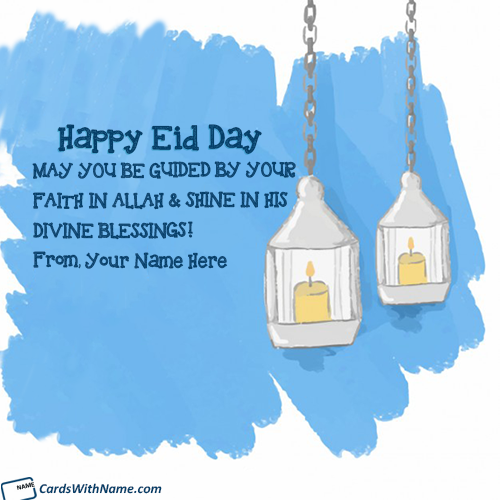 Create Eid Mubarak Cards With Name Greetings
