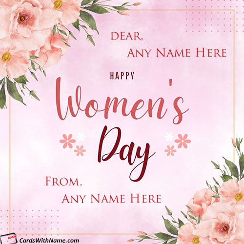 Cute Happy Womens Day Greeting Picture For Ladies With Name