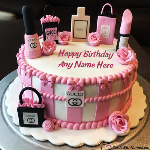 Gucci Pink Girly Birthday Cake With Name Generator