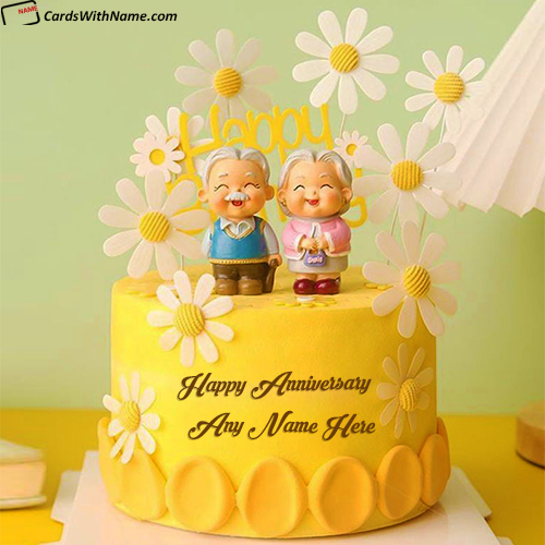 Happy Anniversary Wish Cake For Parents With Name Editor