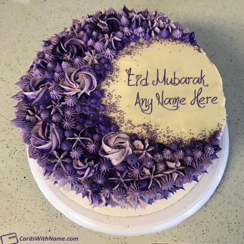 Happy Eid Mubarak Cake With Name Edit