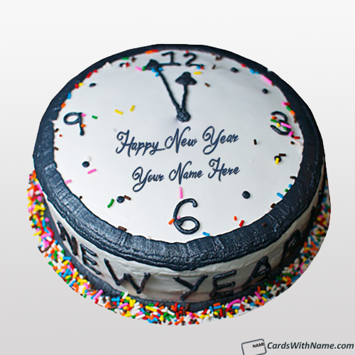 Happy New Year Wishes Cake With Name Editing
