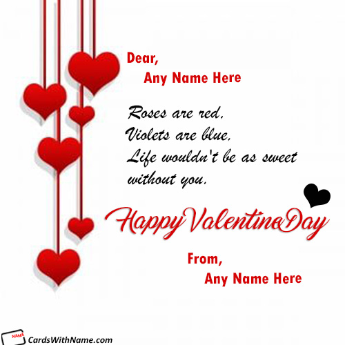 Latest Hearts Valentine Day Image With Name Editor