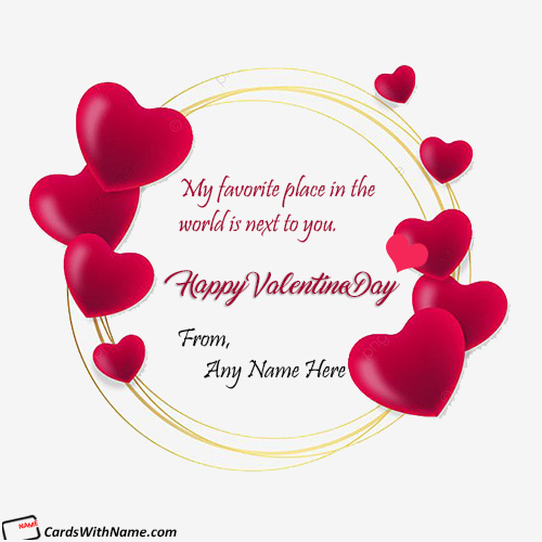 Lovely Frame With Hearts Valentine Day Image Free Download With Name Edit