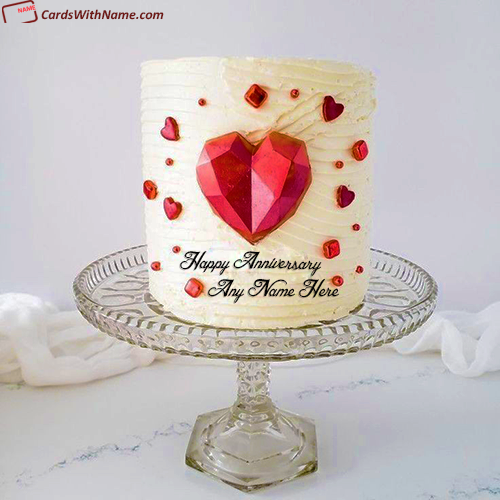 Romantic Wedding Anniversary Cake with Name