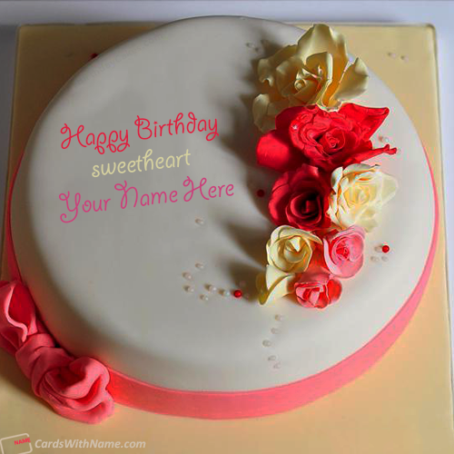 Roses Birthday Cake For Lover Name Maker