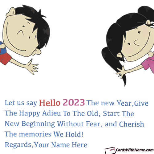 Say Hello 2023 Greeting Message With Name Editor