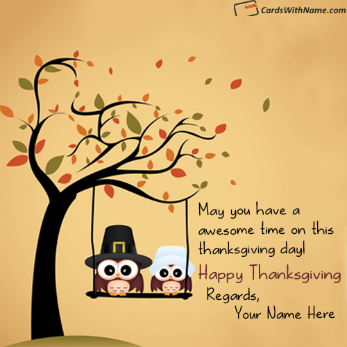 Thanksgiving Wishes Wording With Name Photo
