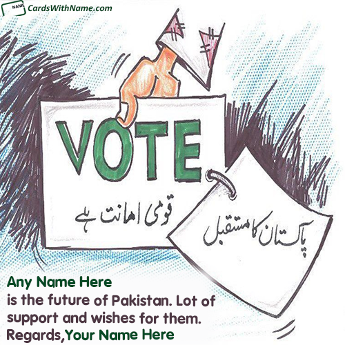 Write Name On Election Support Wishes With Name