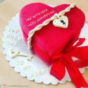 Beautiful Red Heart Valentines Cake With Name Edit