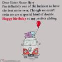 Best Sister Birthday Quotes With Name Editing