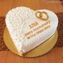 Elegant 25th Anniversary Cake With Name Edit