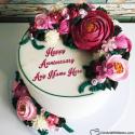 Free Romantic Anniversary Cake With Name Edit