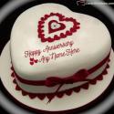 Romantic Anniversary Cake With Name Editor Online