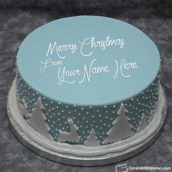 Amazing Unique Design Christmas Greetings Name Cake