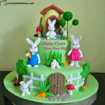 Best Happy Easter Cake Image Card With Name