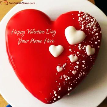Best Happy Valentine Day Heart Cake With Lover Name