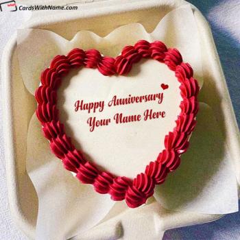 Best Heart Anniversary Cake Image With Name