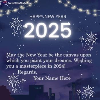 Create New Year Greetings Card Online Free With Name