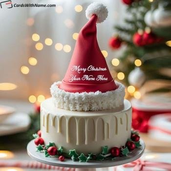 Custom Christmas Cakes Ideas With Name Editor Online Free Download