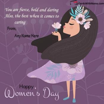 Cute Girl Happy Womens Day Blessings Images Greeting With Name Edit