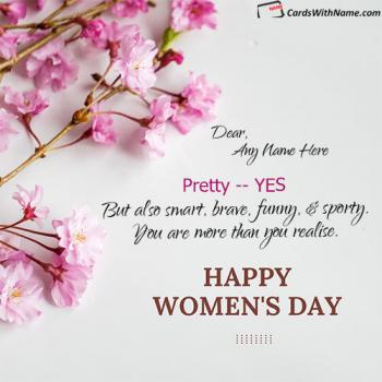 Cute Happy Womens Day Photo Image For Sister With Name