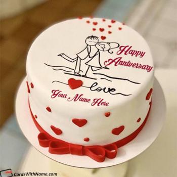 Cute Lover Anniversary Cake Image Free Download With Name