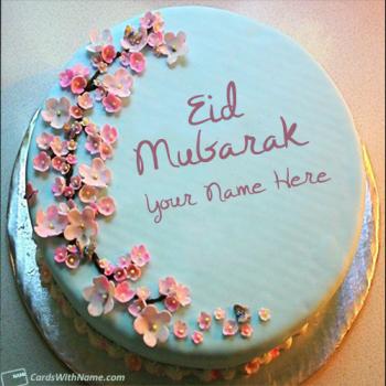 Eid Mubarak Greetings Cake With Name