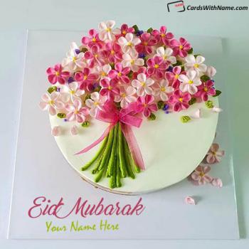 Eid ul fitr Card Cake Greetings For Love With Name