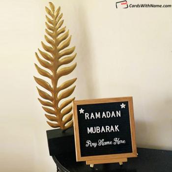 Elegant Ramadan Kareem On Letter Board With Name