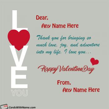Free Valentine Day Photo With Name Edit For Girlfriend