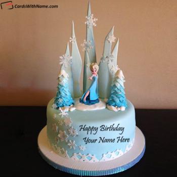 Frozen Elsa Birthday Cake Images With Name