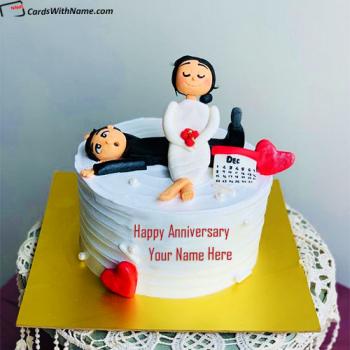 Funny Anniversary Cake For Couples With Name