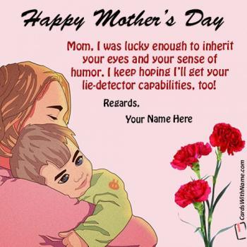 Funny Happy Mothers Day Messages Card With Name