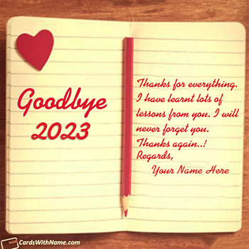Goodbye 2023 Thanks For Memories Quotes With Name