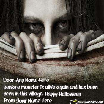 Happy Halloween Greetings Cards With Name Ediitng