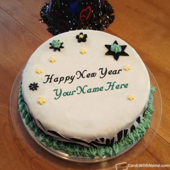Happy New Year Greetings Cake With Name Editor