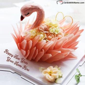 Happy New Year Surprise Link Cake With Name Edit