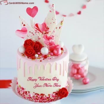 Happy Valentine Day Cake Name Edit For Girlfriend